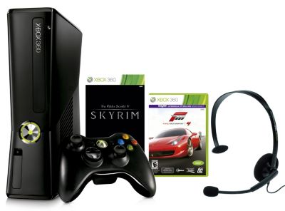 Kit Xbox 360 250GB + Headset + Tarjeta descargable SKYRIM Juego FORZA MOTORSPORT $199.990