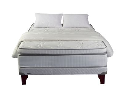 Cama Europea Flex Clasica + Colchón Maximo  2 Plazas + Textil $399.990