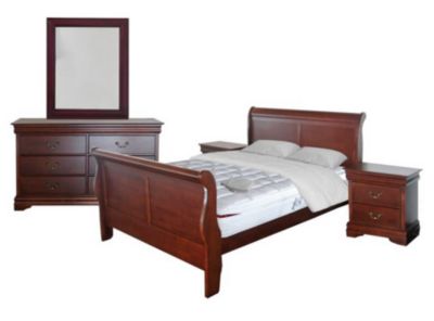 Cama Louis + Colchon Body Dreams 2 Plazas + Set 4 piezas $799.990