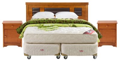 Set Box Americano Excellence Plus Isidora 2 Plazas Base Dividida: Muebles + Textil $299.990