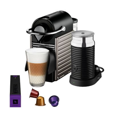 Nespresso Cafetera Pixie Titanio eléctrico + Aeroccino $214.990