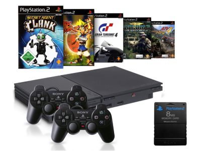 Consola PS2 + 5 Juegos + tarjeta de memoria $89.990