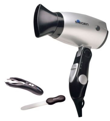Combo Secador de Pelo Siegen: Espejo + Pinza + Lima de uñas $9.990