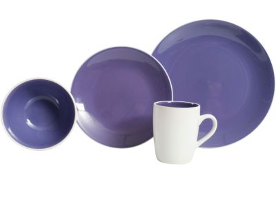 Juego de Vajilla Cerámica 16 piezas Attimo Morado/Blanco $14.990