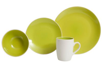 Juego de Vajilla Cerámica 16 piezas Attimo Verde/Blanco $14.990