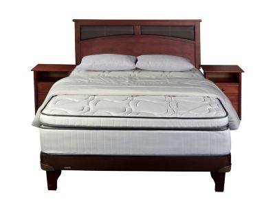 Cama Europea Flex Maximo Castell 2 Plazas + Respaldo + 2 Veladores + Textil $559.990